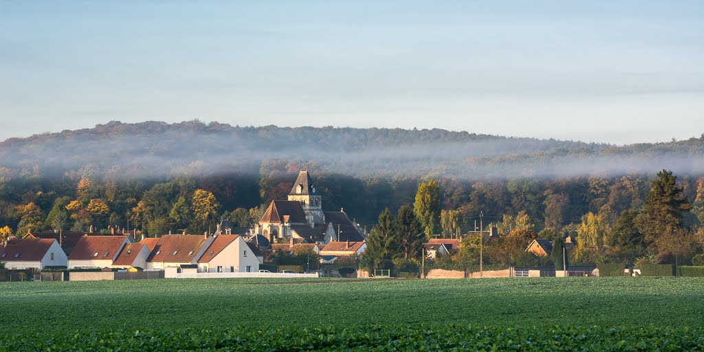 Vue du village entouré de sa forêtt